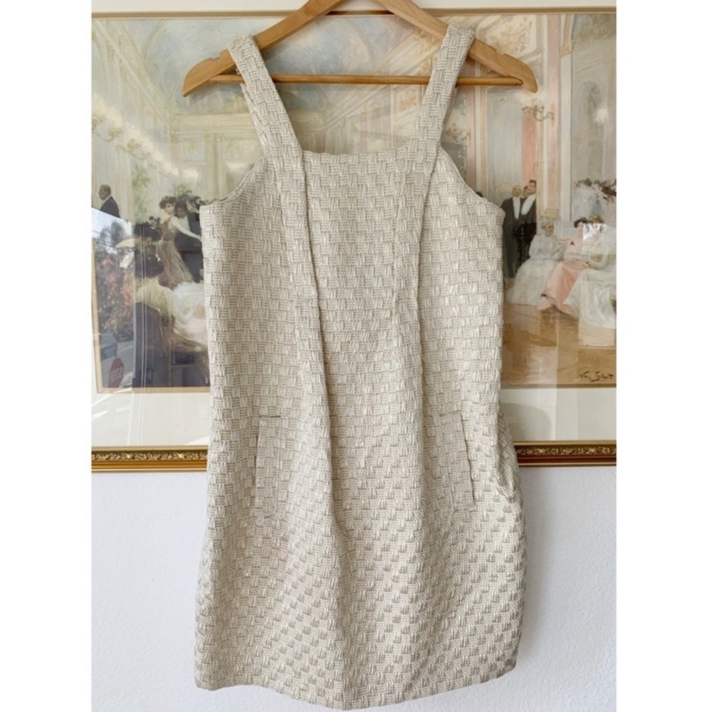 See by Chloe metallic tweed sleeveless shift dress Sz 4